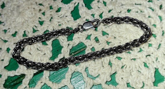 Sterling Silver Chain Link Bracelet 7 Inches Vint… - image 6