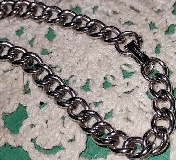 Vintage Sterling Silver Chain Link Bracelet 7 Inc… - image 2