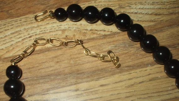 Vintage Black Bead And Gold Fancy Antique Filigre… - image 5