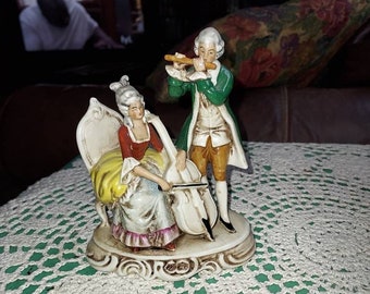 Colonial Couple Figurine Lady Man Germany Victorian Antique or Vintage German Porcelain