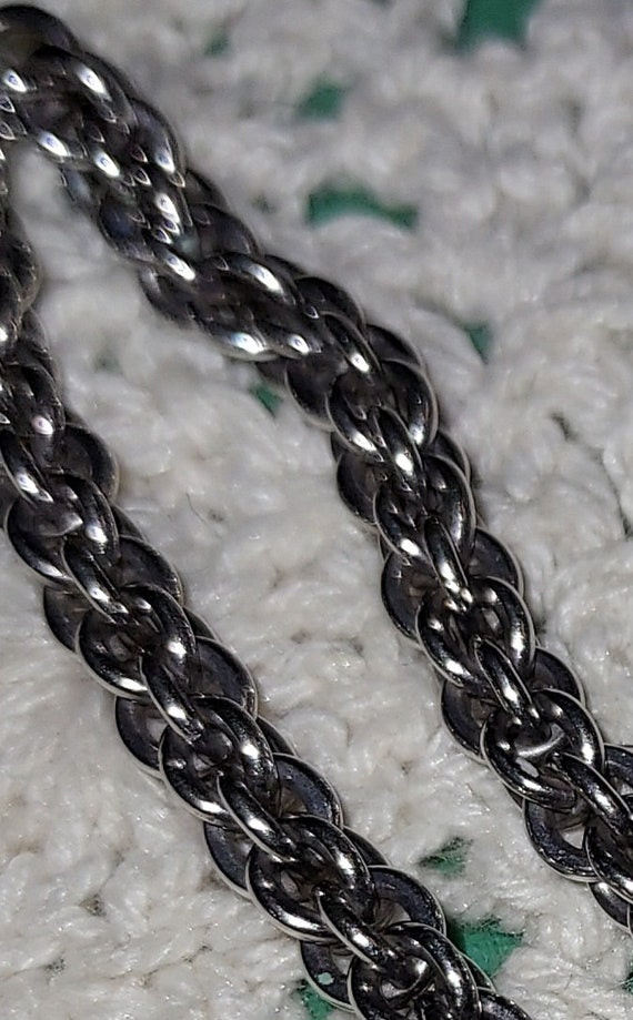 Sterling Silver Chain Link Bracelet 7 Inches Vint… - image 3
