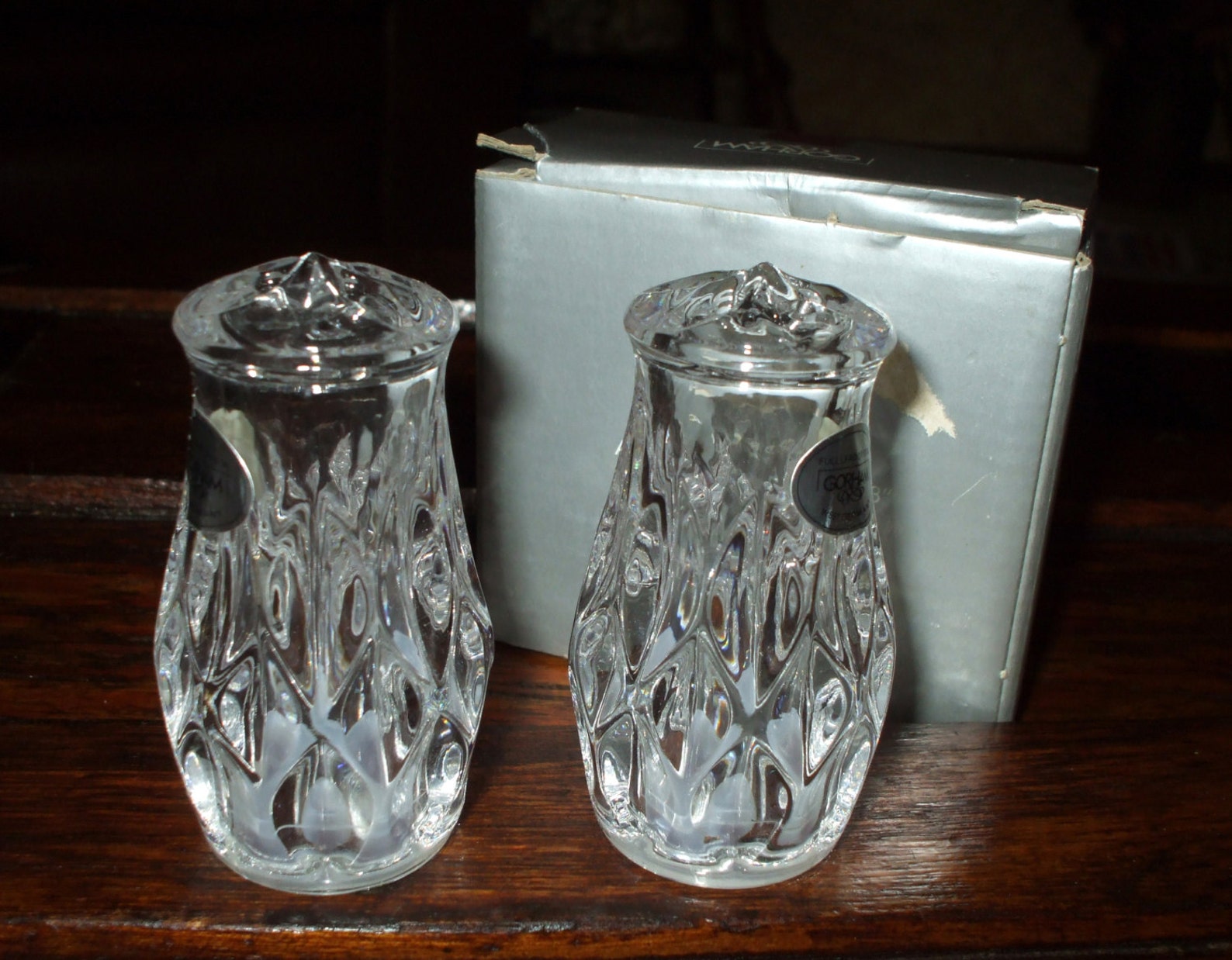 Gorham Althea Lead Crystal Salt and Pepper Shakers Pressed Etsy