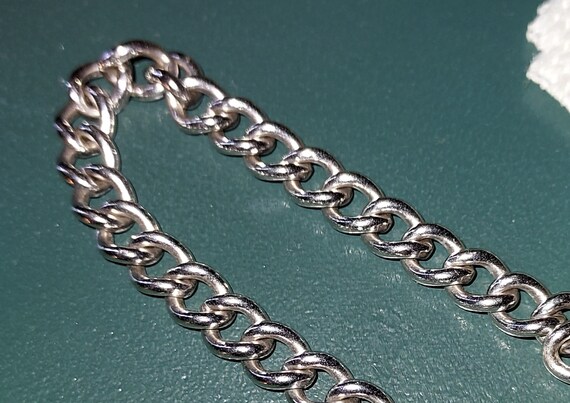 Vintage Sterling Silver Chain Link Bracelet 7 Inc… - image 5