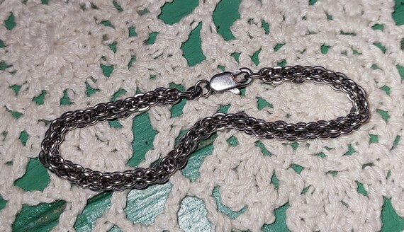 Sterling Silver Chain Link Bracelet 7 Inches Vint… - image 2