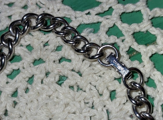 Vintage Sterling Silver Chain Link Bracelet 7 Inc… - image 9