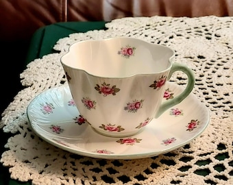 Shelley Bridal Rose - Oleander Shape Teacup and Saucer - Etsy