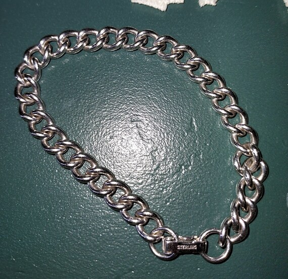Vintage Sterling Silver Chain Link Bracelet 7 Inc… - image 3