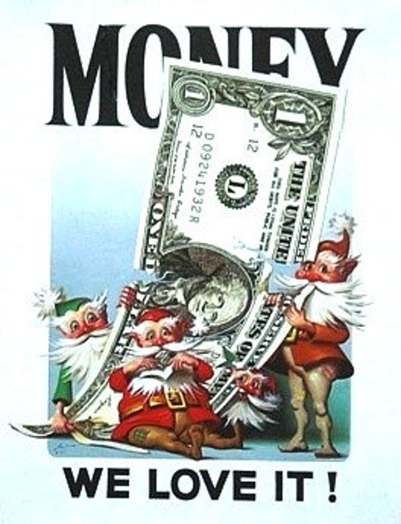 Money I Love It Poster 30x24 Heavy Paper From A Painting By Etsy - image 0