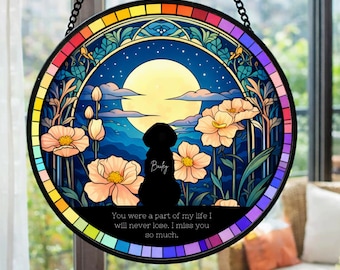 Personalized Loss Of Dog Sympathy Suncatcher, Dog Memorial Gift, Pet Memorial Suncatcher, Loss of Dog Gift, Dog Remembrance Gift, Dog Lovers