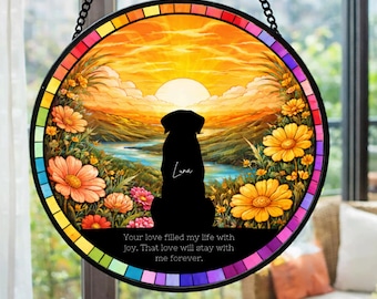 Personalized Loss Of Dog Sympathy Suncatcher, Dog Memorial Gift, Pet Memorial Suncatcher, Loss of Dog Gift, Dog Remembrance Gift, Dog Lovers