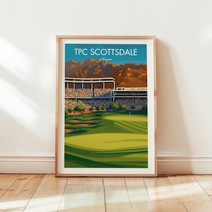 TPC Scottsdale Golf Print: Wüsten-Stadion Platz Art (Digitaler Download)