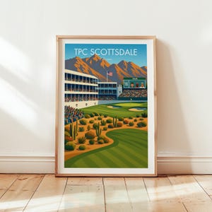 TPC Scottsdale Golf Print: Wüsten-Stadion Platz Art (Digitaler Download)