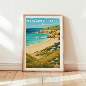 Kangaroo Island Digital Print, Australia Wall Art Printable, Wildlife Coastal Poster, South Australia Travel Decor, Ocean Landscape Artwork