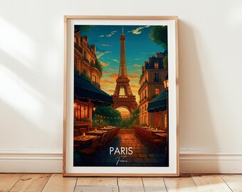 Impresión de la Torre Eiffel: Paisaje romántico de París (Descarga digital)