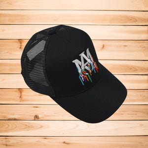 Amiri-hoed, geborduurde amiri-hoed met kliksluiting, coole stedelijke hoofddeksels, hiphop streetwear-hoed, stijlvolle baseballpet, high street style