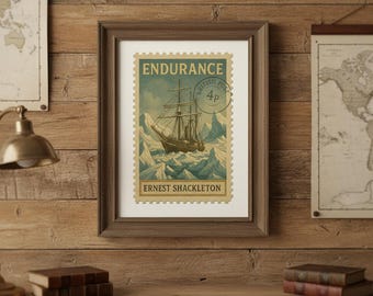 Ernest Shackleton Endurance Ship Print | Vintage Antarctic Expedition Poster | Retro Polar Exploration Art