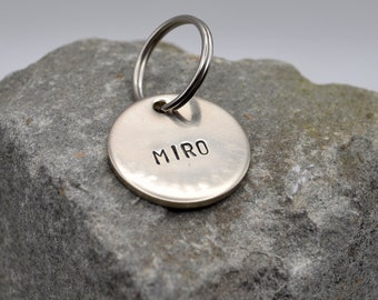 Custom Stamped Dog ID Tag - Nickel Silver, Medium