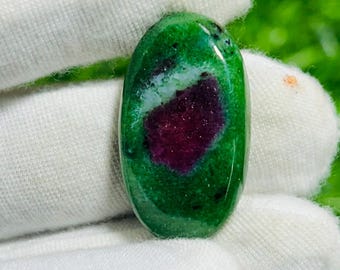 A + Quality Ruby Zoisite Gemstone Top Quality Ruby Zoisite Cabochon Ruby Zoisite Loose semi precious Ruby Zoisite Jewelry 37Cts.29X17X6MM)