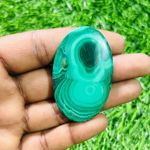 100% Best quality Malachite Gemstone, Cabochon Malachite, Natural stone,Jewelry Making Malachite Oval Shape, 100Ct, (52x32x5mm).