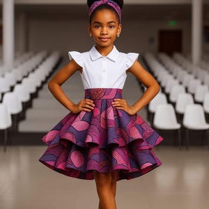 Beautiful kids African Ankara clothing, children&#39;s Ankara dress, children&#39;s birthday outfit, African print kids dress, baby shower gift.