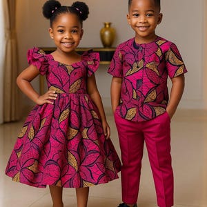 Beautiful kids African Ankara clothing, children&#39;s Ankara dress, children&#39;s birthday outfit, African print kids dress, baby shower gift.