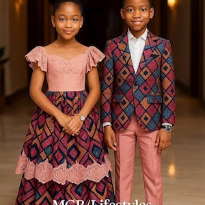 Beautiful kids African Ankara clothing, children&#39;s Ankara dress, children&#39;s birthday outfit, African print kids dress, baby shower gift.