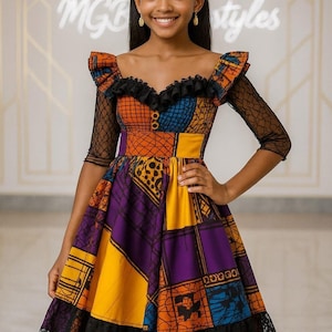 Beautiful kids African Ankara clothing, children&#39;s Ankara dress, children&#39;s birthday outfit, African print kids dress, baby shower gift.