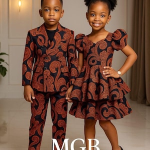 Beautiful kids African Ankara clothing, children&#39;s Ankara dress, children&#39;s birthday outfit, African print kids dress, baby shower gift.