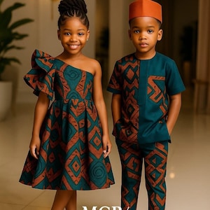 Beautiful kids African Ankara clothing, children&#39;s Ankara dress, children&#39;s birthday outfit, African print kids dress, baby shower gift.