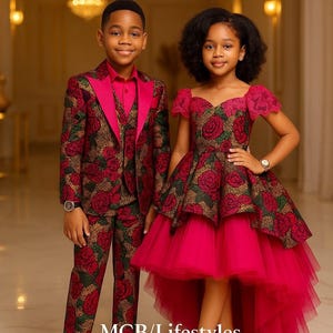 Beautiful kids African Ankara clothing, children&#39;s Ankara dress, children&#39;s birthday outfit, African print kids dress, baby shower gift.