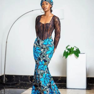 African Ankara mermaid dress, Handmade African fashion for women,colorful ankara women dress, African ankara dress,ankara maxi outfits.