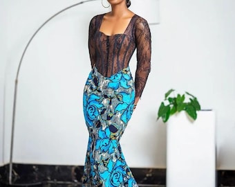 African Ankara mermaid dress, Handmade African fashion for women,colorful ankara women dress, African ankara dress,ankara maxi outfits.