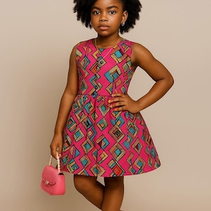 Beautiful kids African Ankara clothing, children&#39;s Ankara dress, children&#39;s birthday outfit, African print kids dress, baby shower gift.
