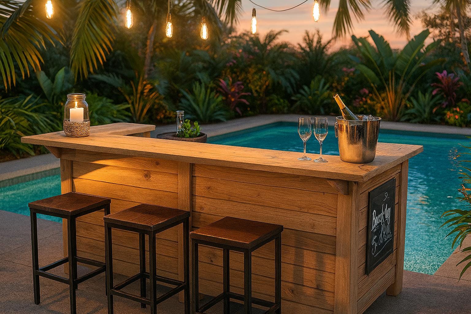 Outdoor Bar Construction Plan DIY | Pool Bar & Garden Bar Step-by-Step Instructions PDF Download for Patio Bar