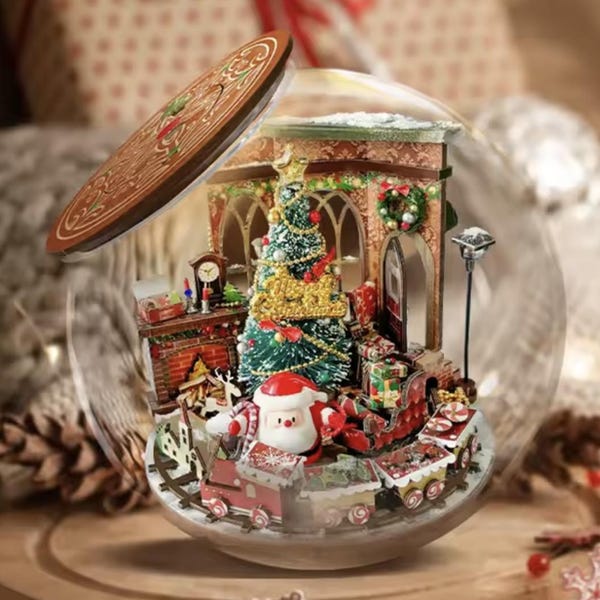 DIY Christmas Prologue Snow Globe Kit | 3D Handmade Puzzle Craft | Mini Santa Holiday Craft Set