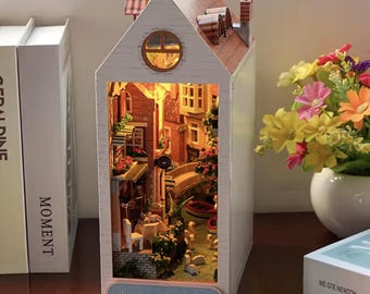 Kit miniature pour coin de livre - Maison de poupée à monter soi-même - Pour adultes et