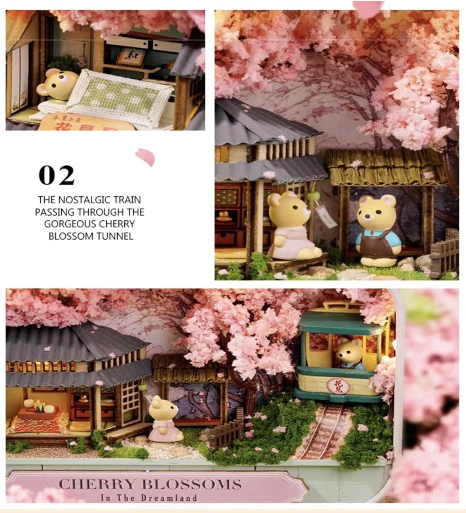 Sakura Mini DIY Cherry Blossom Street Miniature Kit | 3D Sakura Puzzle Craft | Tiny ...
