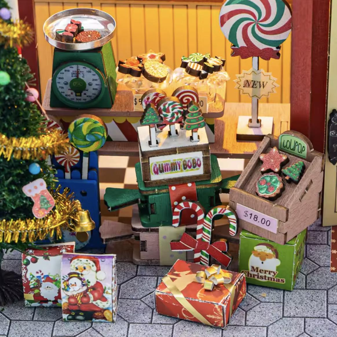 DIY Candy House Book Nook Kit | Mini Sweet Shop Puzzle Craft