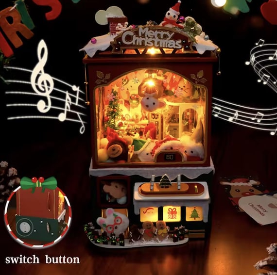 DIY Christmas Claw Machine Miniature Kit | 3D Holiday Arcade