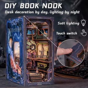 DIY Bokhörnan Den Gamle Gudens Öga Kit | 3D Sci-Fi Rymdskepp Pusselpyssel | Alien Portal Hyllinsats – Trämonteringsset & Bokstöd Hobby