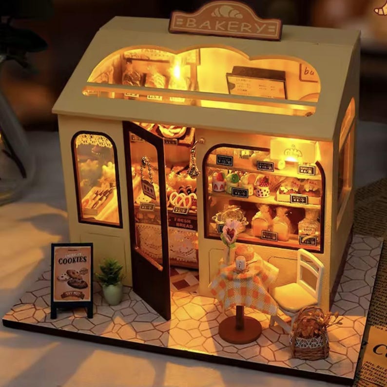 DIY Butter Bakery Book Nook Kit - 3D Wooden Patisserie Puzzle Craft ...
