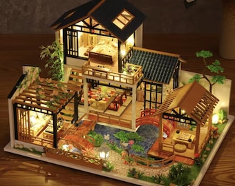 DIY Bamboo Home Book Nook Kit | 3D Zen Puzzle Handwerk | Tranquil Nature House Regaleinsatz - Holzmontageset & friedliches Buchstützengeschenk