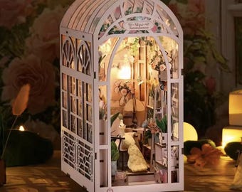 DIY Greenhouse Book Nook Kit: Miniature Garden House Shelf Insert
