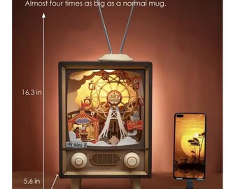 DIY Sunset Carnival Book Nook Kit - Handmade Music Box Craft Set