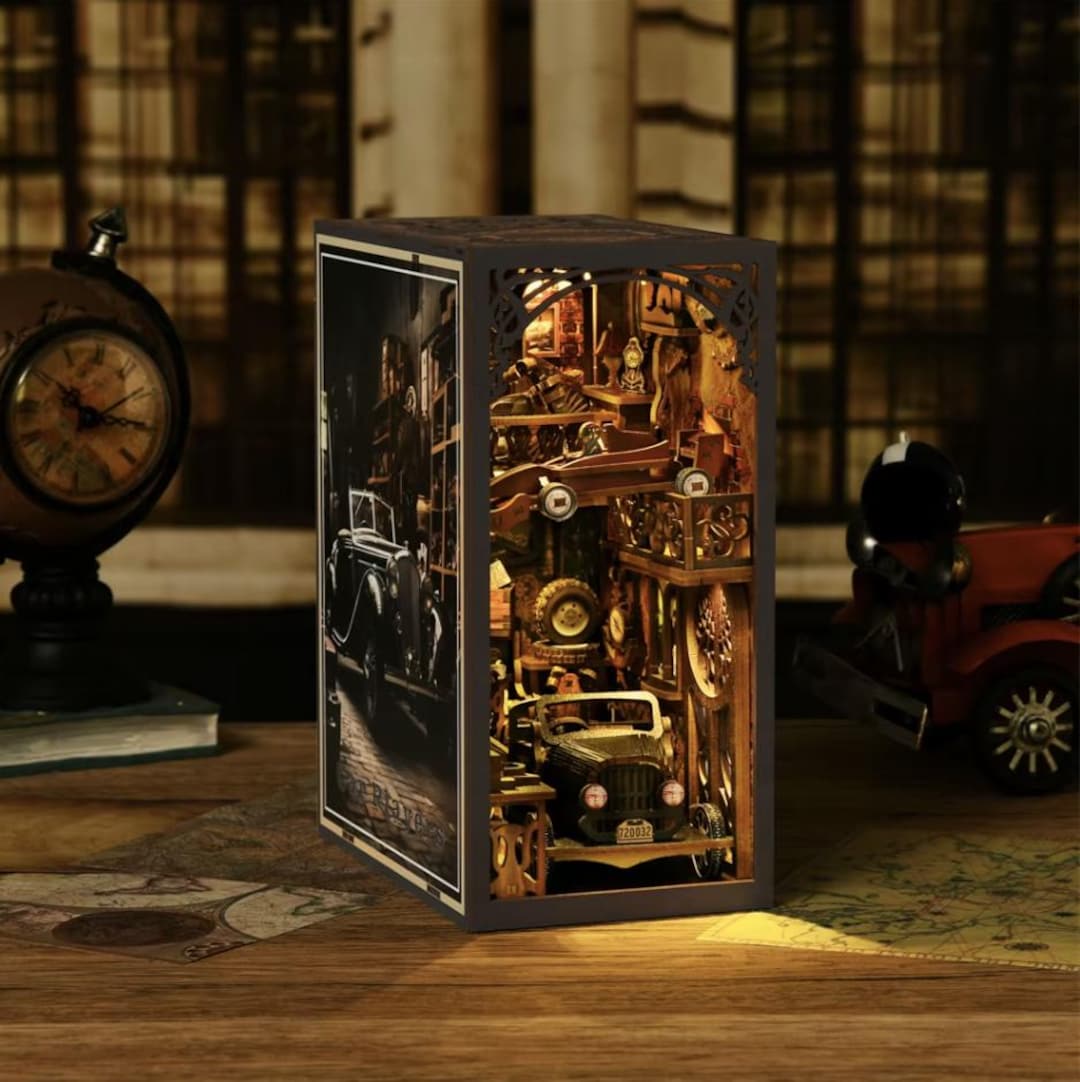 DIY F1 Garage Repair Shop Book Nook Kit | 3D Racing Car Puzzle