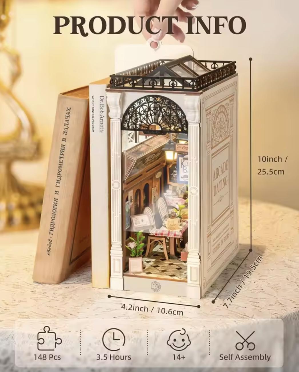 Book Nook Kit – Maqueta De Librería En Miniatura Para Decorar Estanterías, Manualidad DIY Para Adultos +14 Años