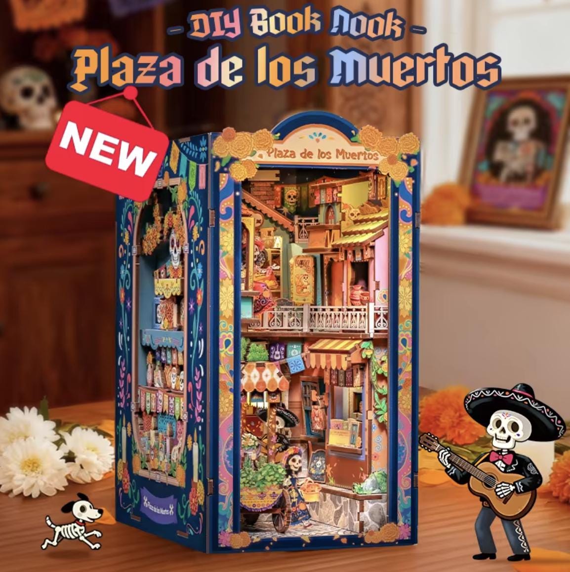 DIY Mexican Carnival Book Nook Kit - Handmade Día De Muertos Craft
