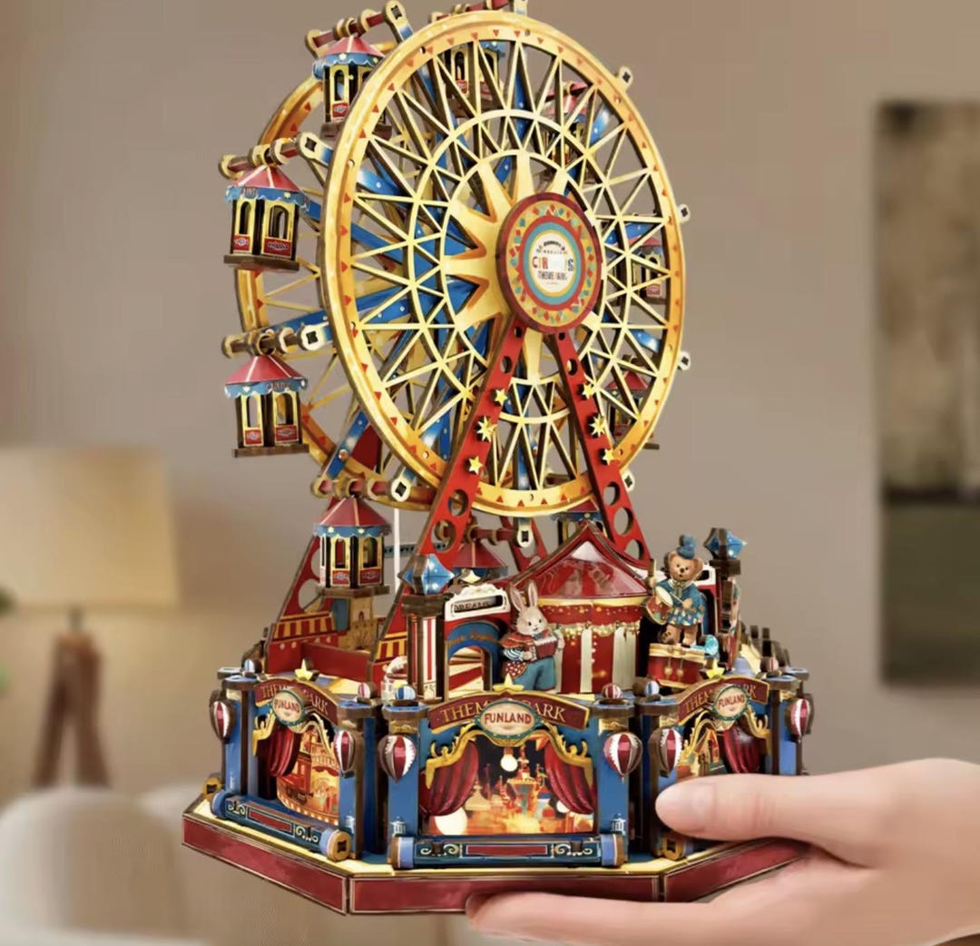 DOPW 3D-Puzzle 3D Holzpuzzle, DY Resenrad Speluhr Mt