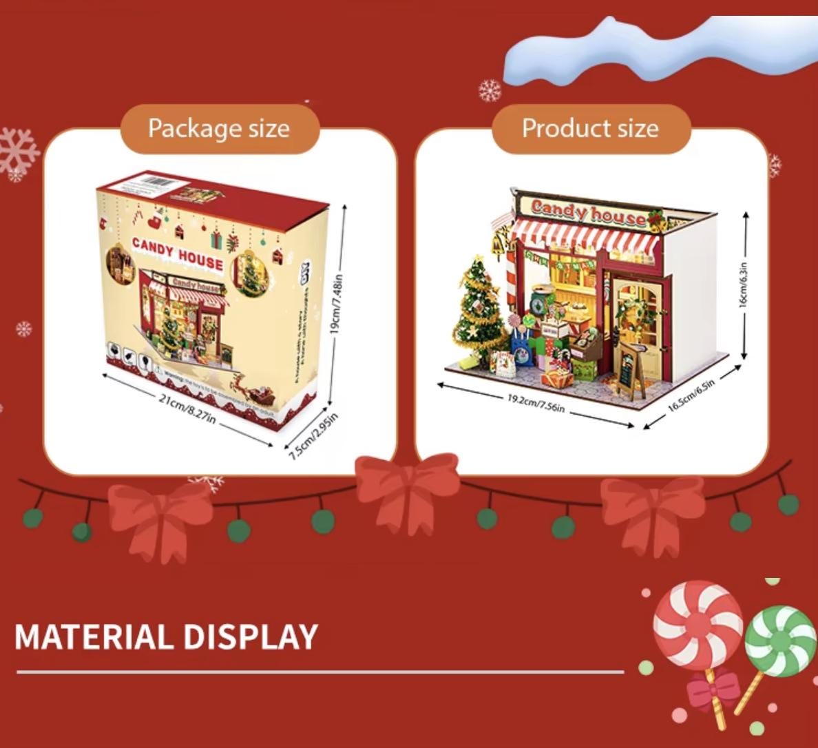 DIY Candy House Book Nook Kit | Mini Sweet Shop Puzzle Craft