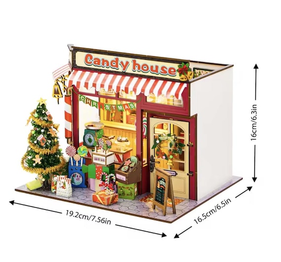 DIY Candy House Book Nook Kit | Mini Sweet Shop Puzzle Craft